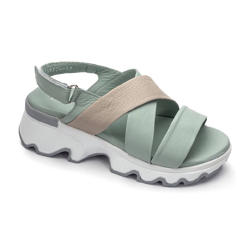 Сандалии жен. 108724-watergreen кожа-кожа светло-бирюзовый